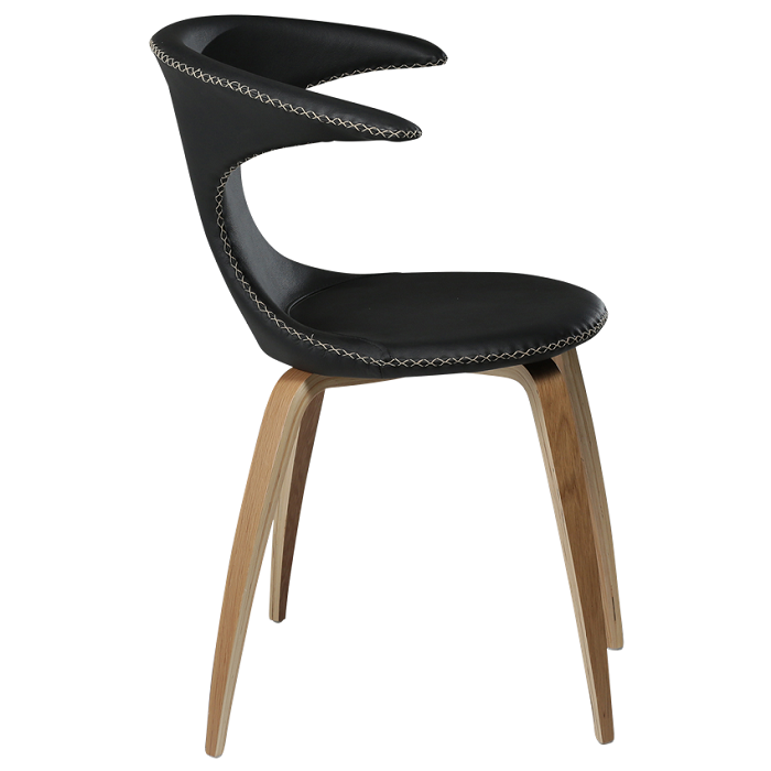 Dan-Form FLAIR chair Black leather with oak legs