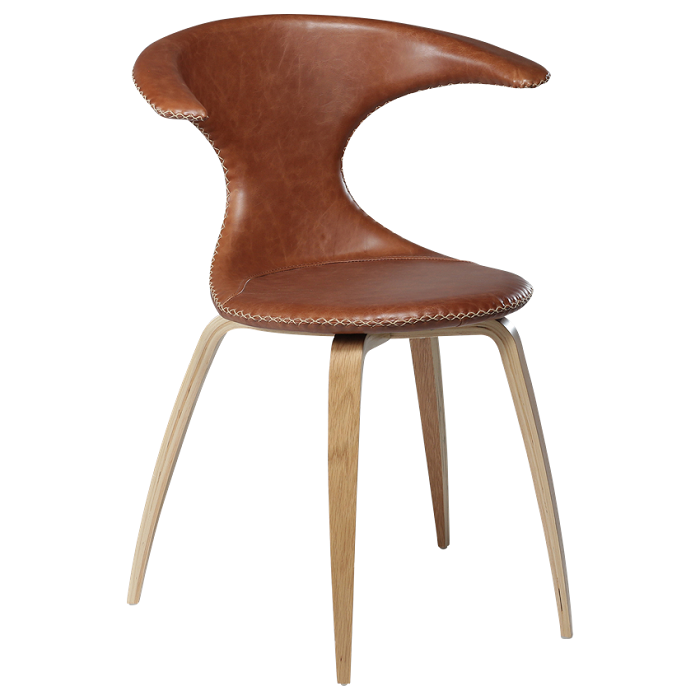 Dan-Form FLAIR chair Light brown leather with oak legs