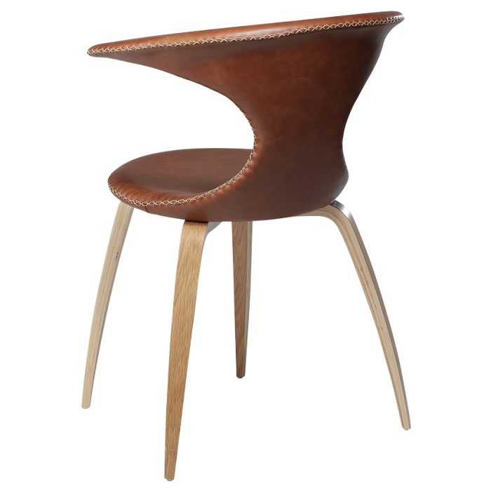Dan-Form FLAIR chair Light brown leather with oak legs