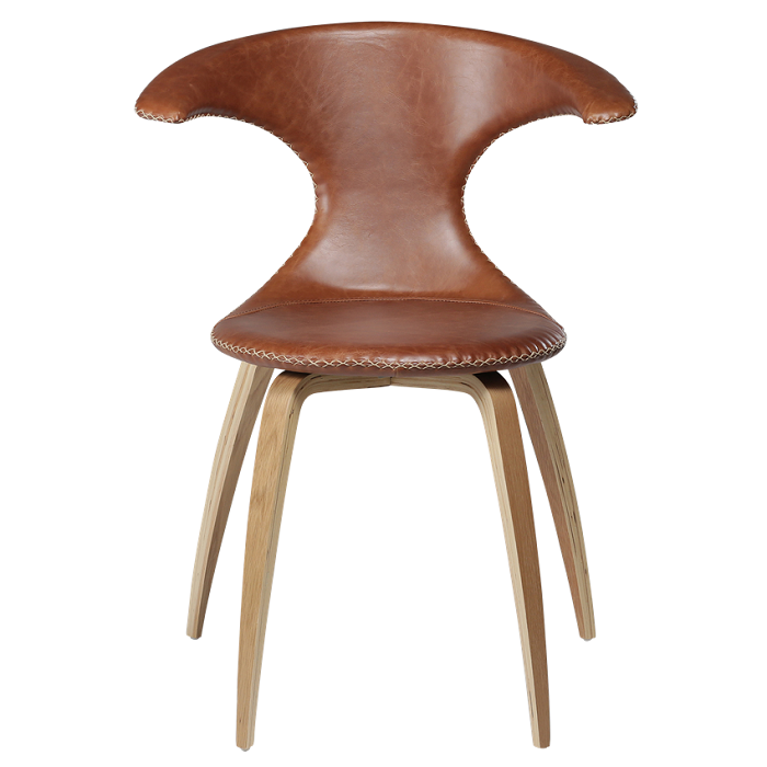 Dan-Form FLAIR chair Light brown leather with oak legs