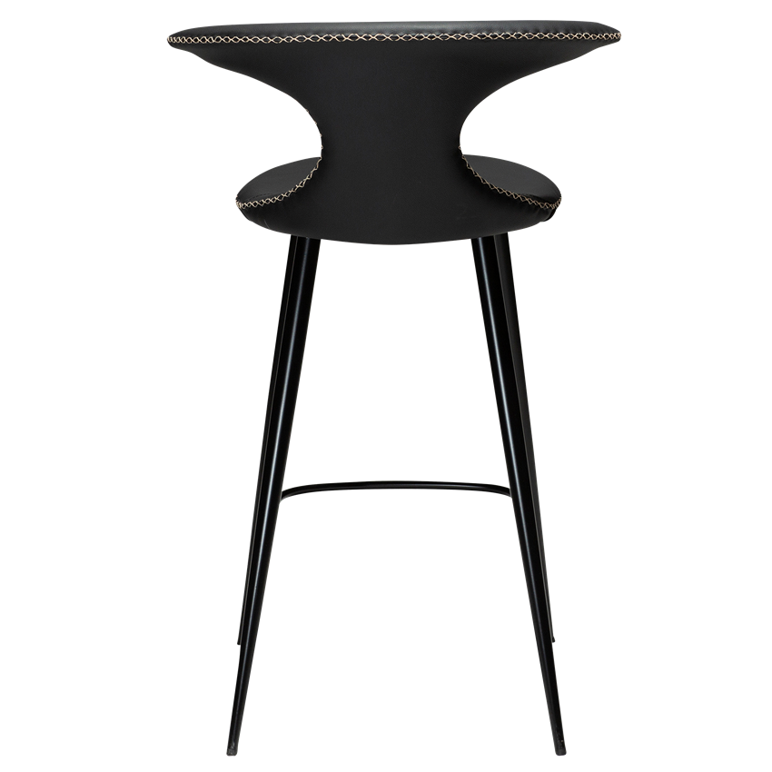 Dan-Form FLAIR counter stool Black leather with round black legs