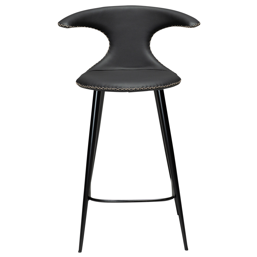 Dan-Form, Dan-Form FLAIR counter stool Black leather with round black legs