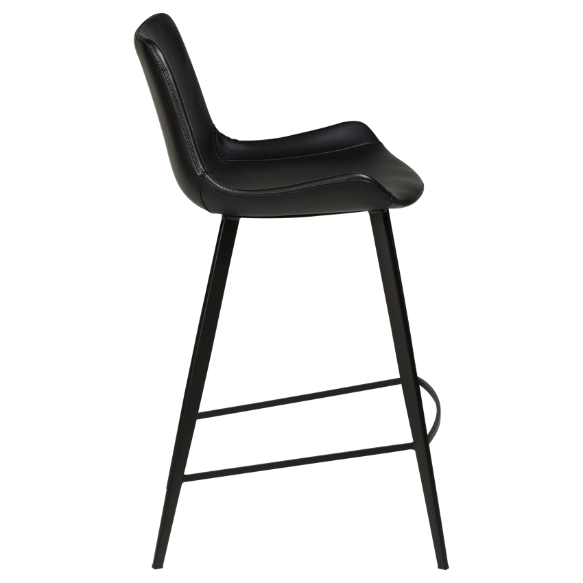 Dan-Form HYPE counter stool Black art. leather with black legs
