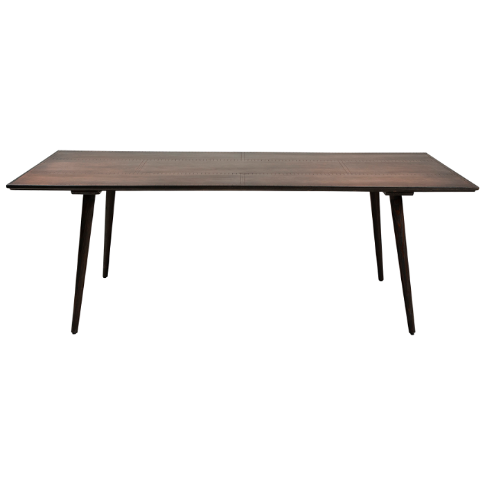 Dan-Form CU Table Copper table top rectangular with reclaimed elm legs