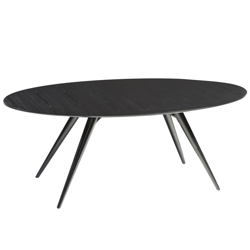 Dan-Form ECLIPSE table top Black stained ash table top oval with extension