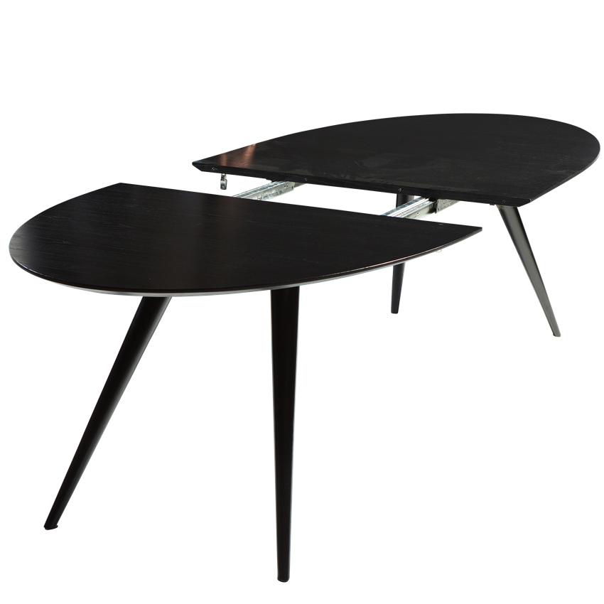 Dan-Form ECLIPSE table top Black stained ash table top oval with extension