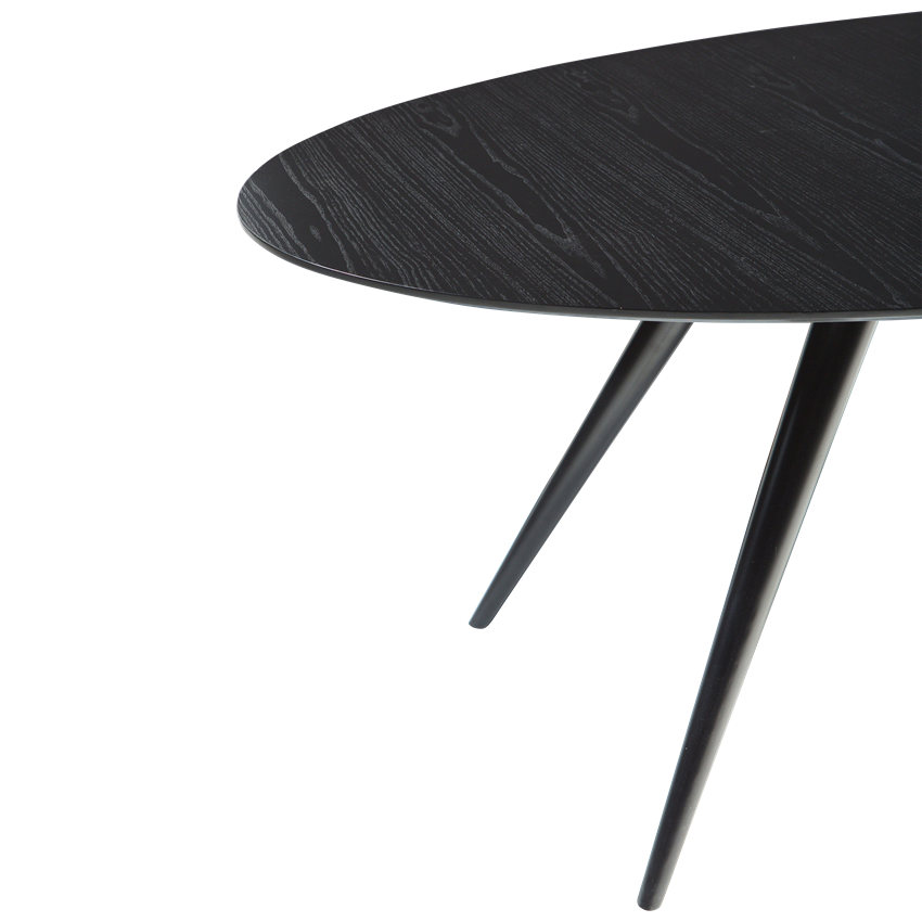 Dan-Form ECLIPSE table top Black stained ash table top oval with extension
