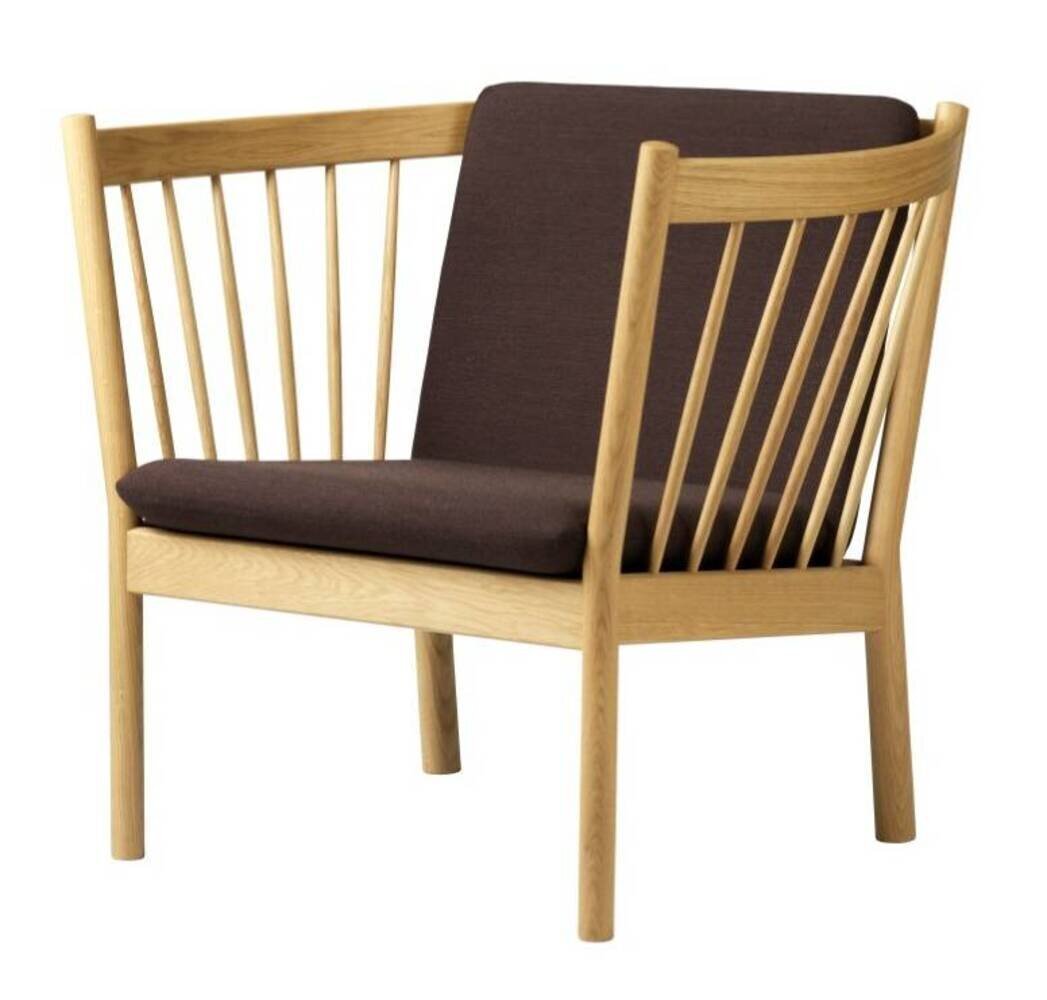 FDB Mobler J146 Sessel-Eiche, Natur, Lackiert - Wolle, Braun (4123)
