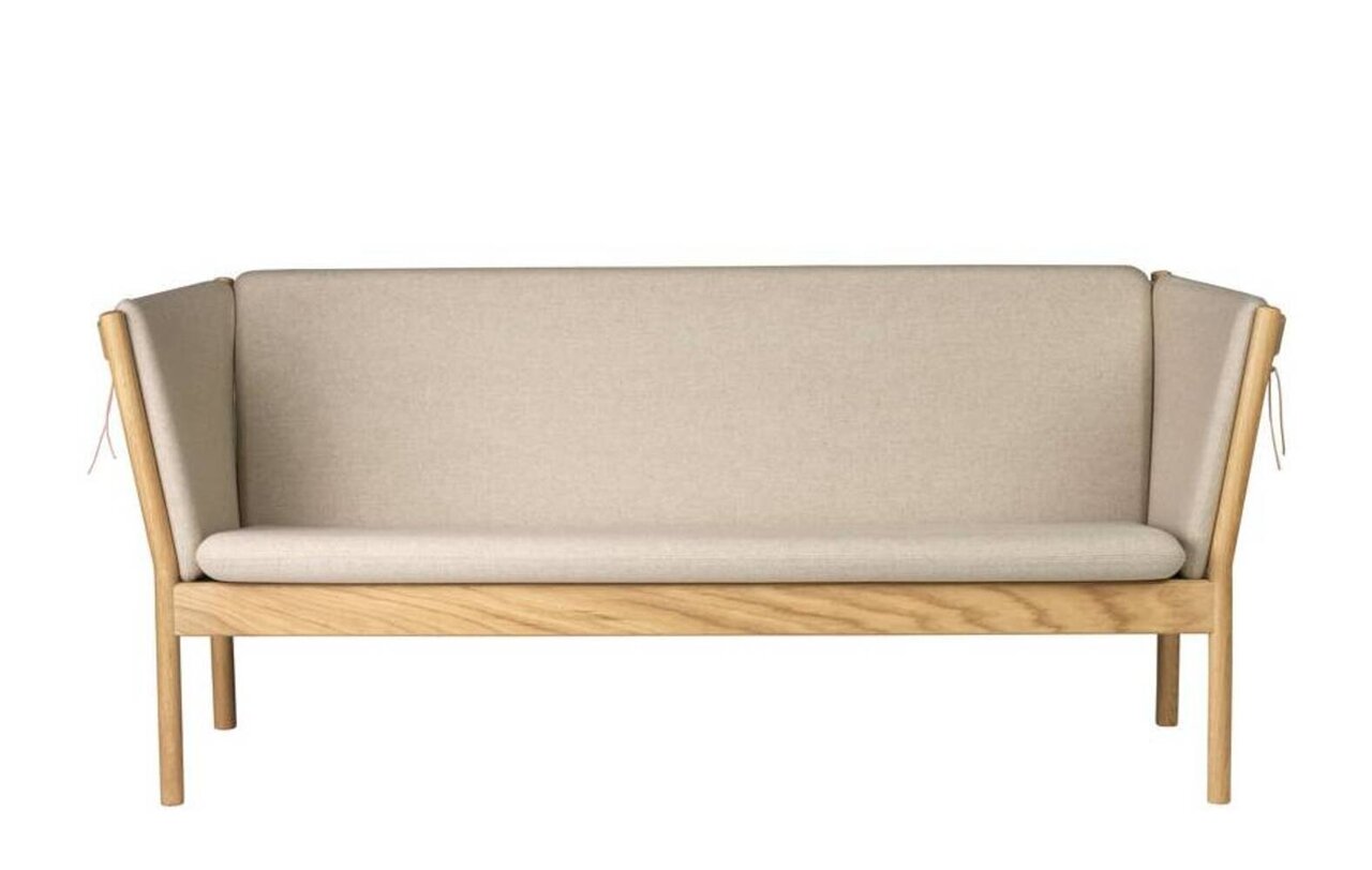 FDB Mobler J149 3-Sitzer Sofa-Eiche, Natur, Lackiert - Wolle, Beige (Upminster)