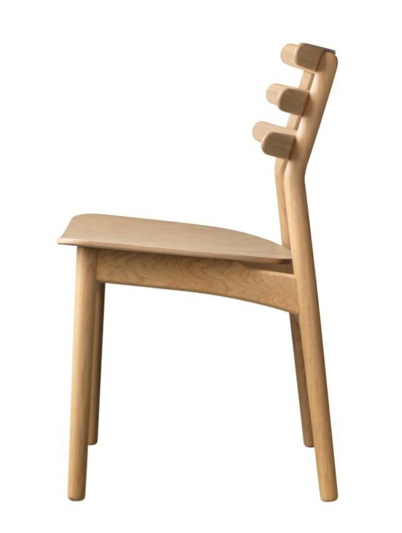 FDB Mobler J48 Esszimmerstuhl-Eiche, Natur, Lackiert - Furnier, Natur