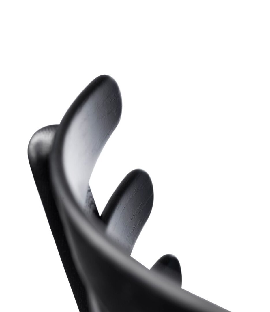 FDB Mobler J48 Esszimmerstuhl-Eiche, Schwarz, Gemalt - Leder, Schwarz (Sierra SI1001M)