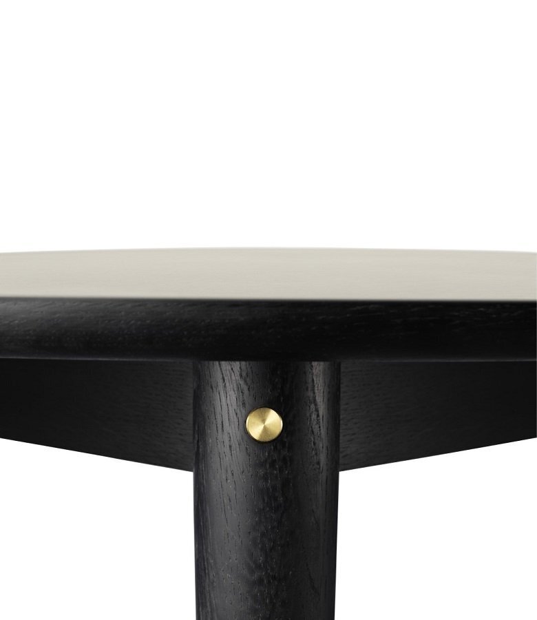 FDB Mobler C62 Bjørk Dining Table - Light Grey Linoleum Black Oak