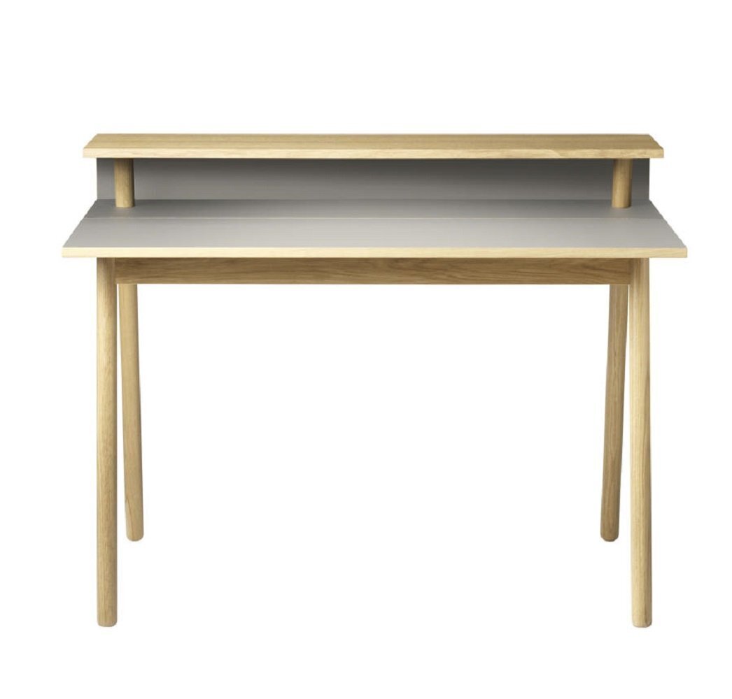 FDB Mobler C68 - Schreibtisch 118 x 68 cm - Eiche Natur lackiert - Linoleoum Mushroom