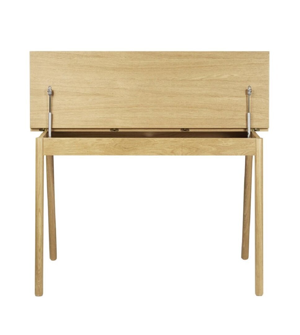 FDB Mobler C68 - Schreibtisch 118 x 68 cm - Eiche Natur lackiert - Linoleoum Mushroom