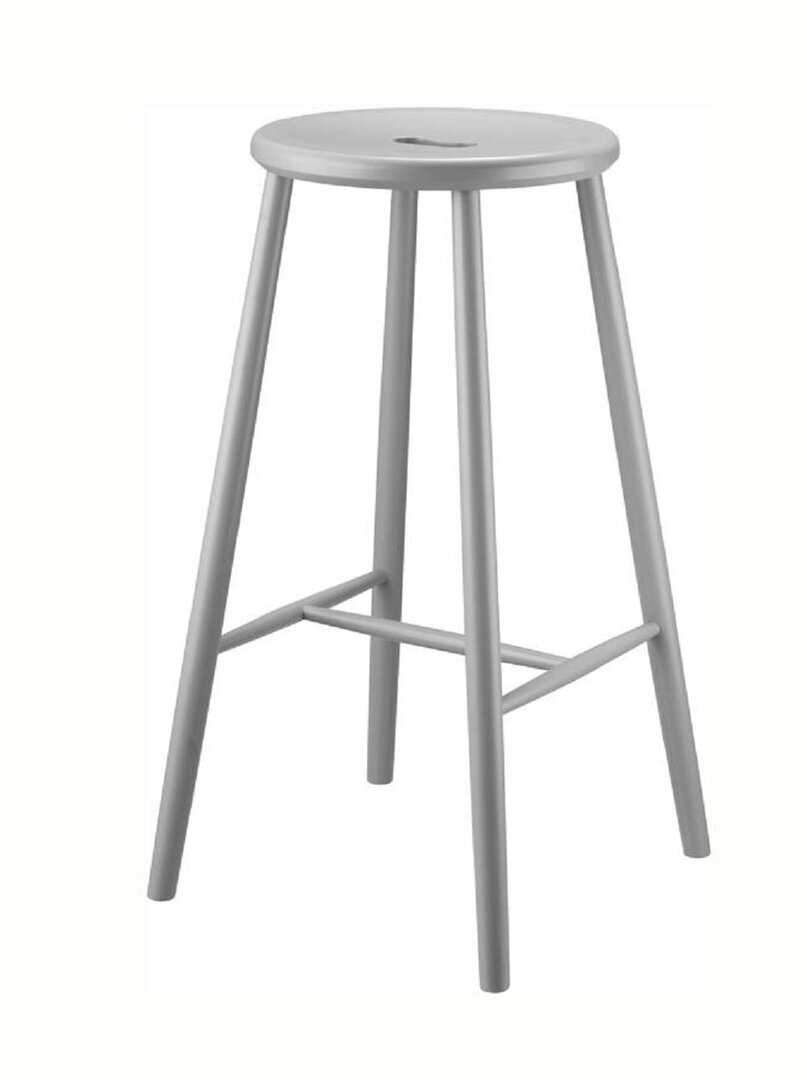 FDB Mobler J27B - Barstuhl H 75cm - Buche Grau