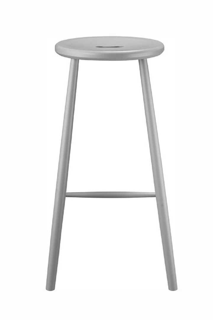 FDB Mobler J27B - Barstuhl H 75cm - Buche Grau