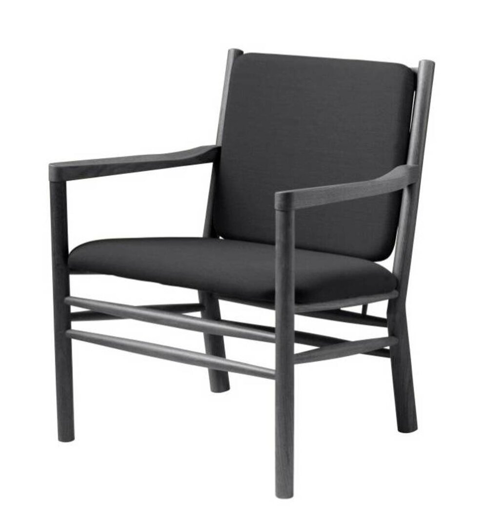 FDB Mobler J147 Sessel-Eiche, Schwarz, Gemalt - Wolle, Dunkelgrau (04013) - Ga