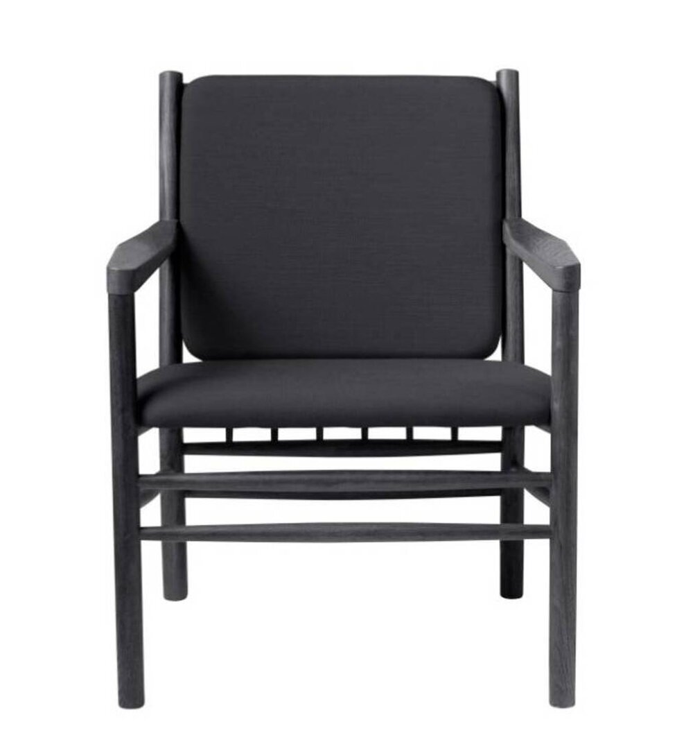 FDB Mobler J147 Sessel-Eiche, Schwarz, Gemalt - Wolle, Dunkelgrau (04013) - Ga