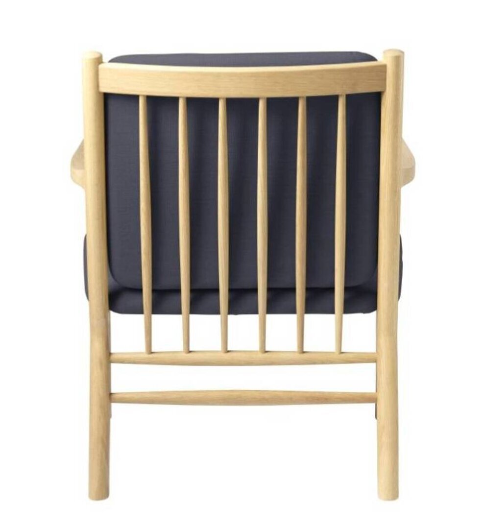 FDB Mobler J147 Sessel-Eiche, Natur, Lackiert - Wolle, Dunkelblau (4125) - Gab