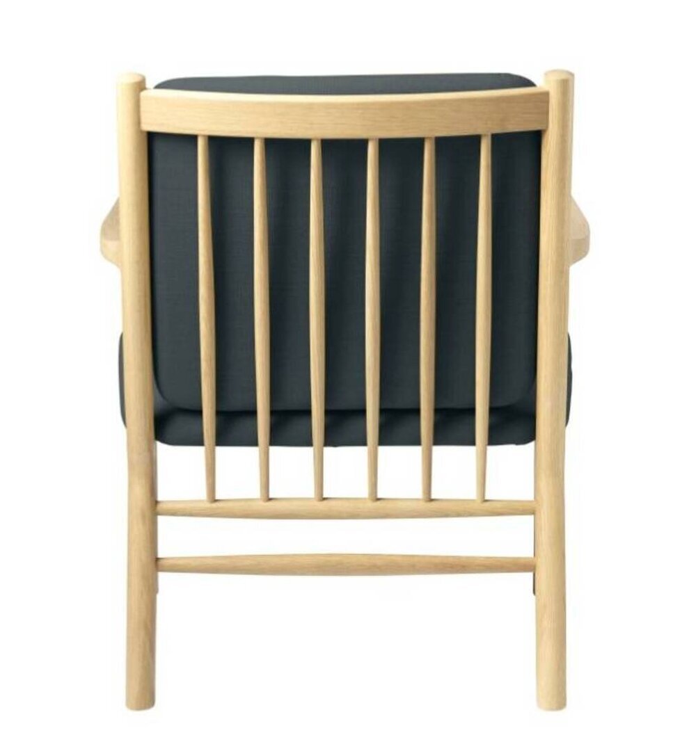FDB Mobler J147 Sessel-Eiche, Natur, Lackiert - Wolle, Dunkelgrün (4761) - Gab