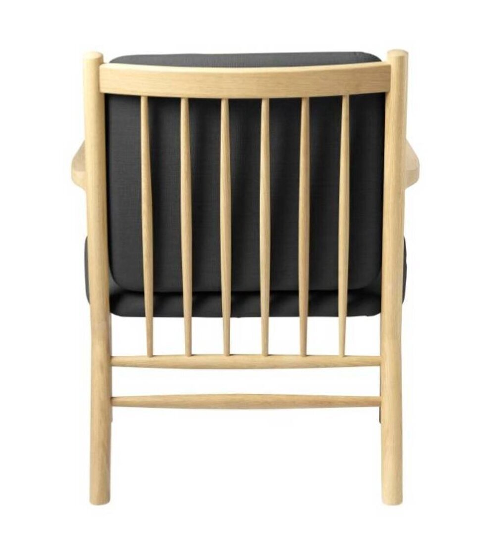 FDB Mobler J147 Sessel-Eiche, Natur, Lackiert - Wolle, Dunkelgrau (04013) - Ga