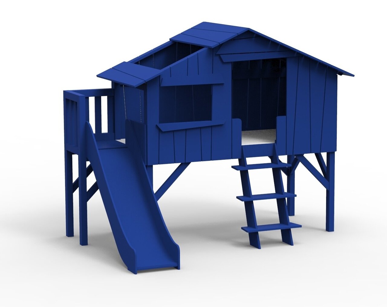 Mathy by Bols Treehouse Einzelbett-Plattform und Rutsche - Marseille Blue