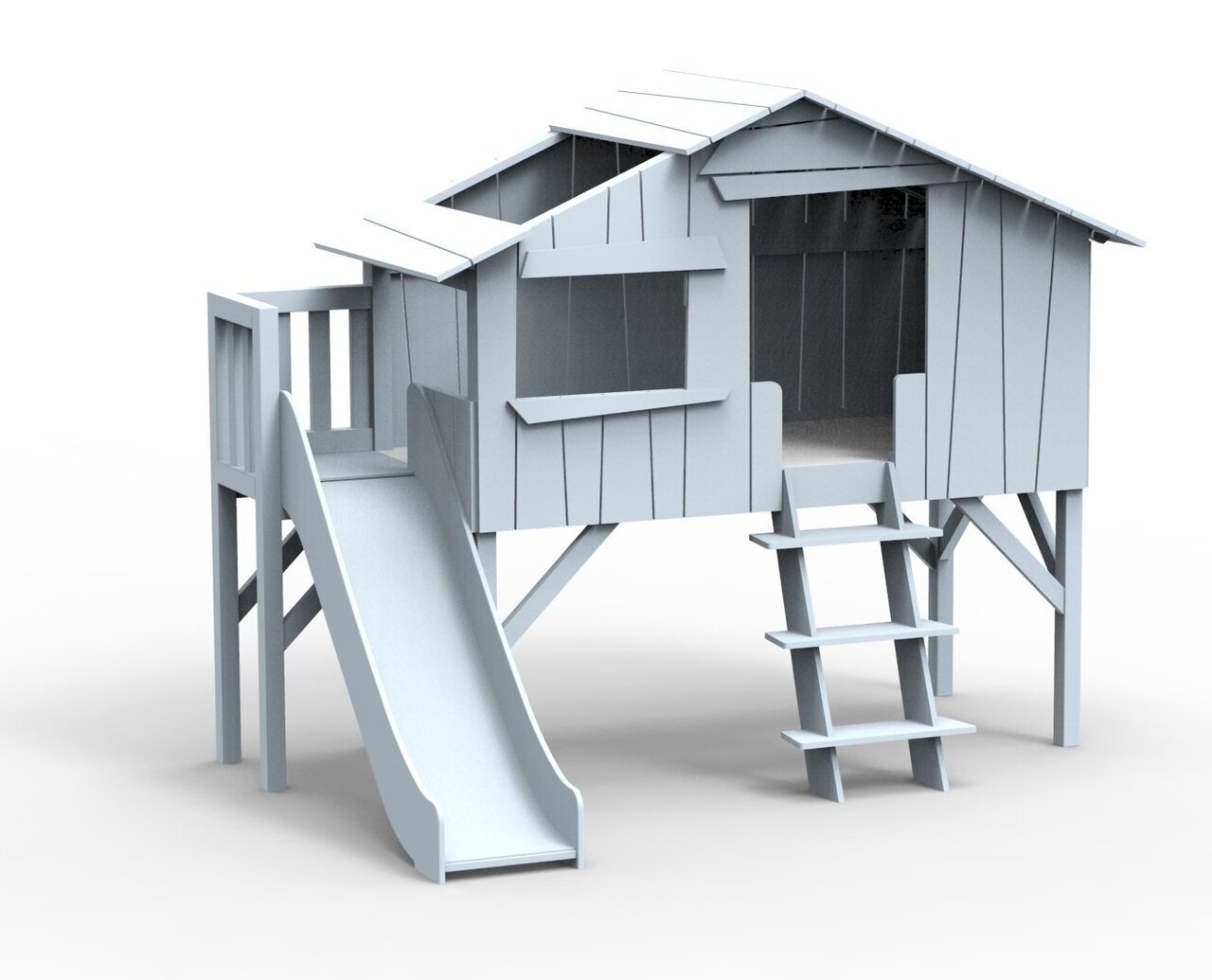 Mathy by Bols Treehouse Einzelbett-Plattform und Rutsche - Powder Blue
