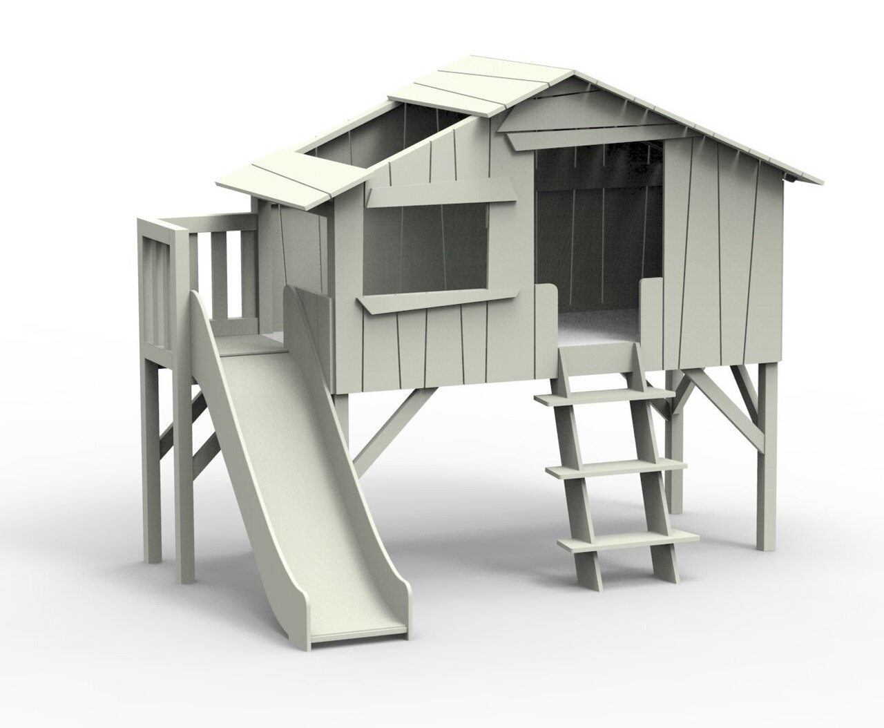 Mathy by Bols Treehouse Einzelbett-Plattform und Rutsche - Raw