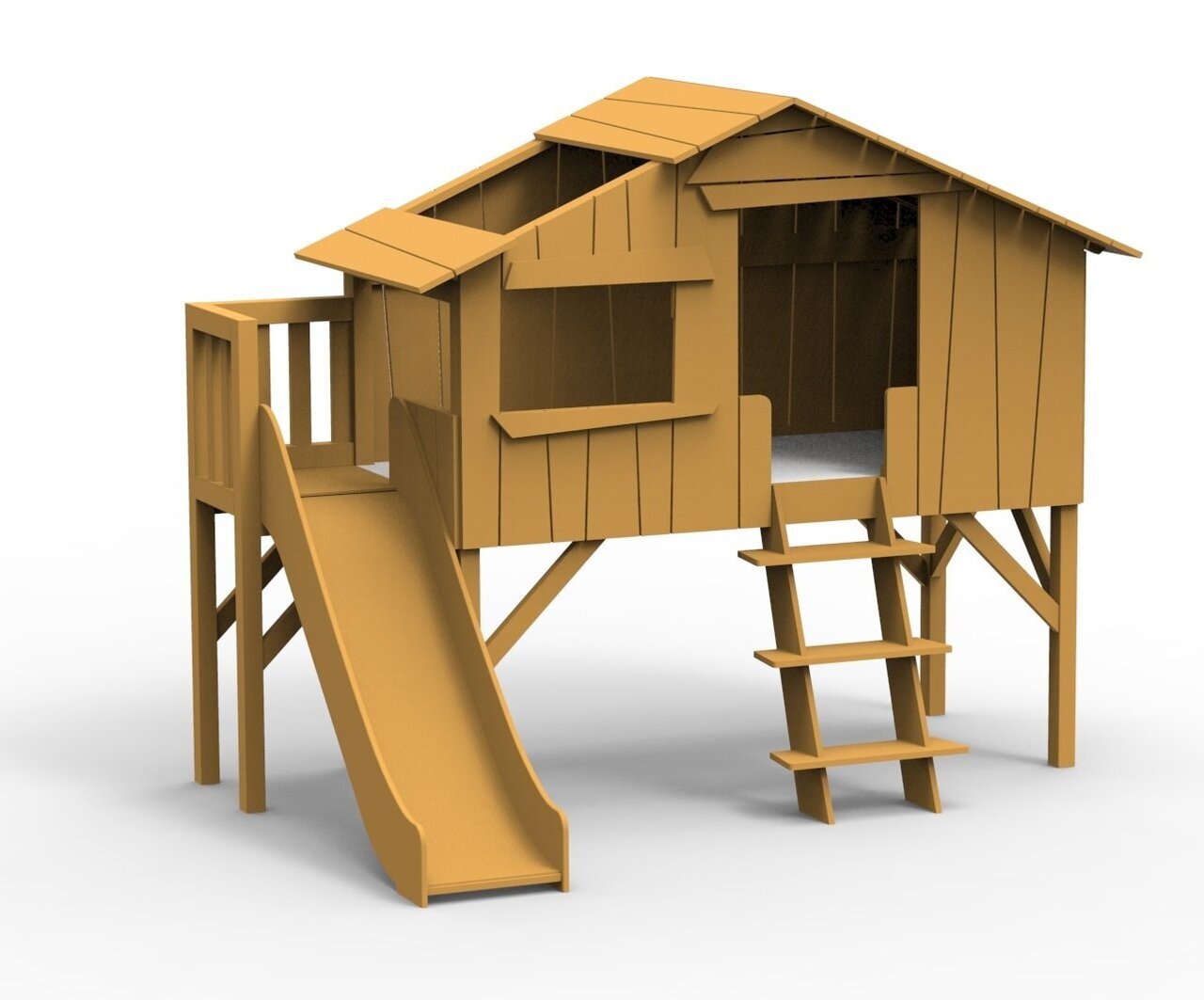 Mathy by Bols Treehouse Einzelbett-Plattform und Rutsche - Ocher