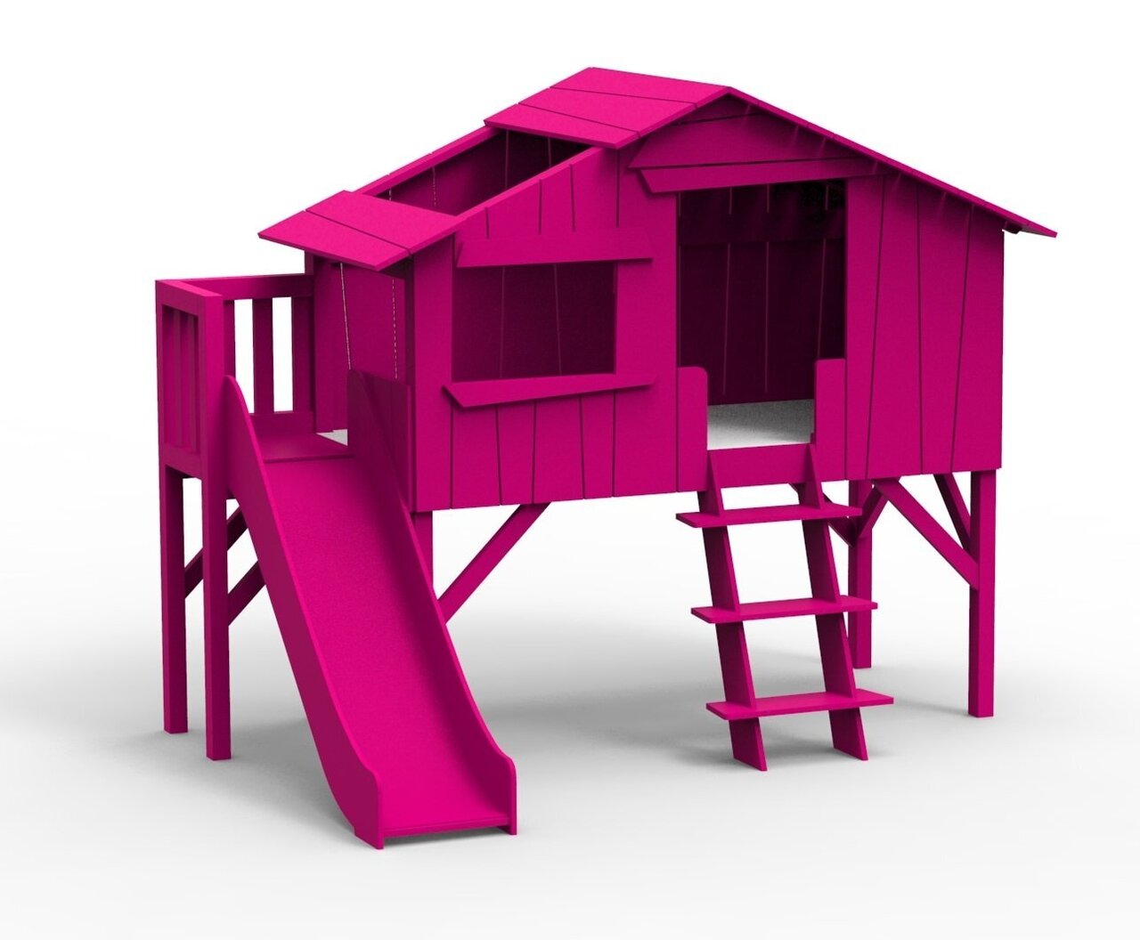Mathy by Bols Treehouse Einzelbett-Plattform und Rutsche - Summer Pink