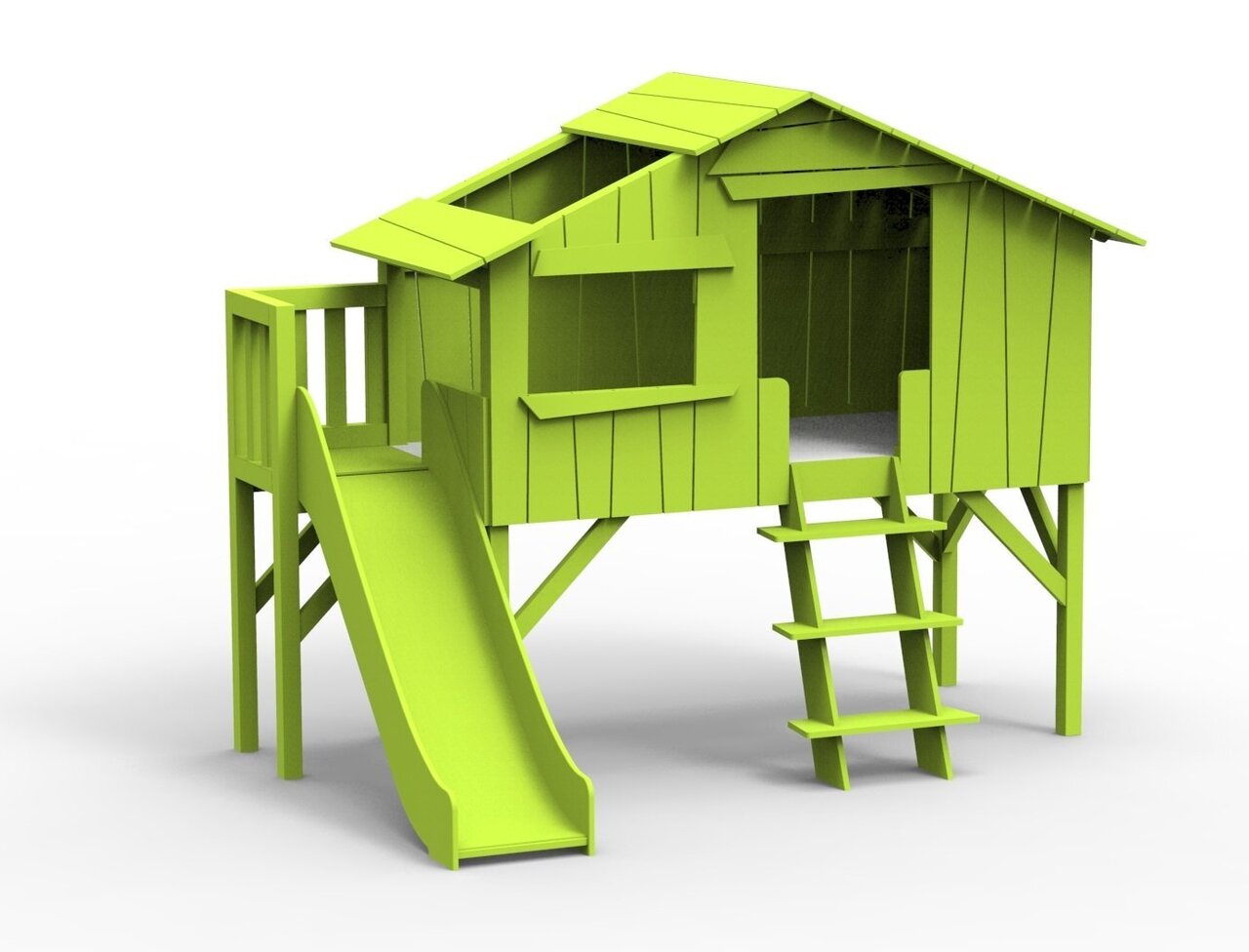 Mathy by Bols Treehouse Einzelbett-Plattform und Rutsche - Appel Green