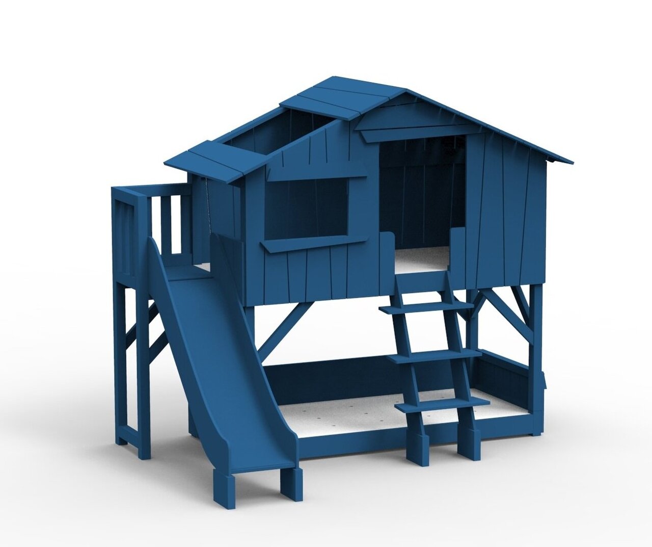 Mathy by Bols Treehouse Etagenbett-Plattform und Rutsche - Atlantic Blue