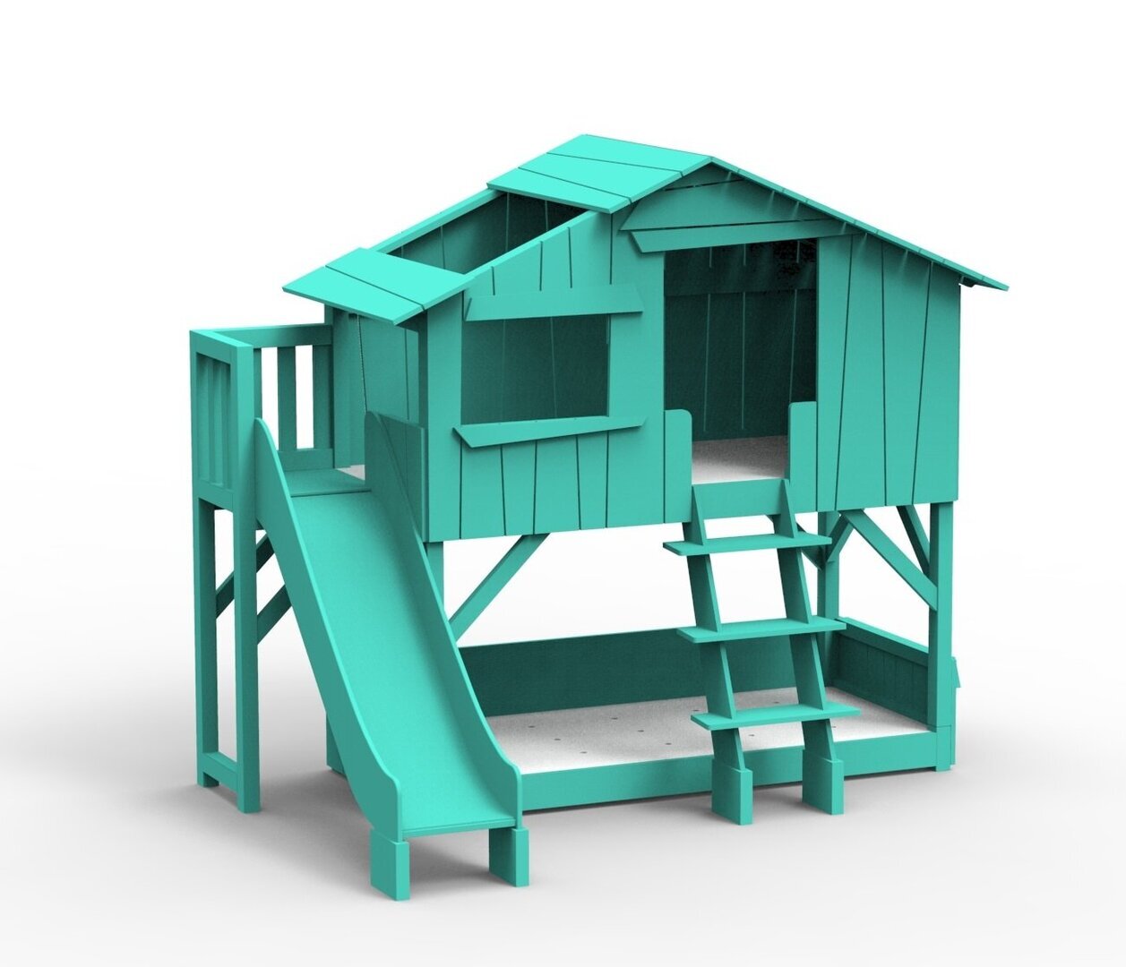 Mathy by Bols Treehouse Etagenbett-Plattform und Rutsche - Light Green