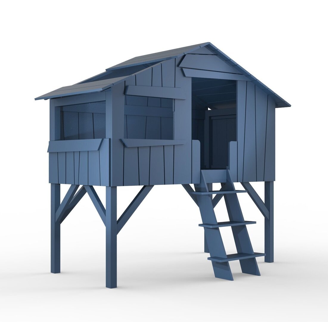 Mathy by Bols Treehouse Einzelbett mit Rutsche - Atlantic Blue