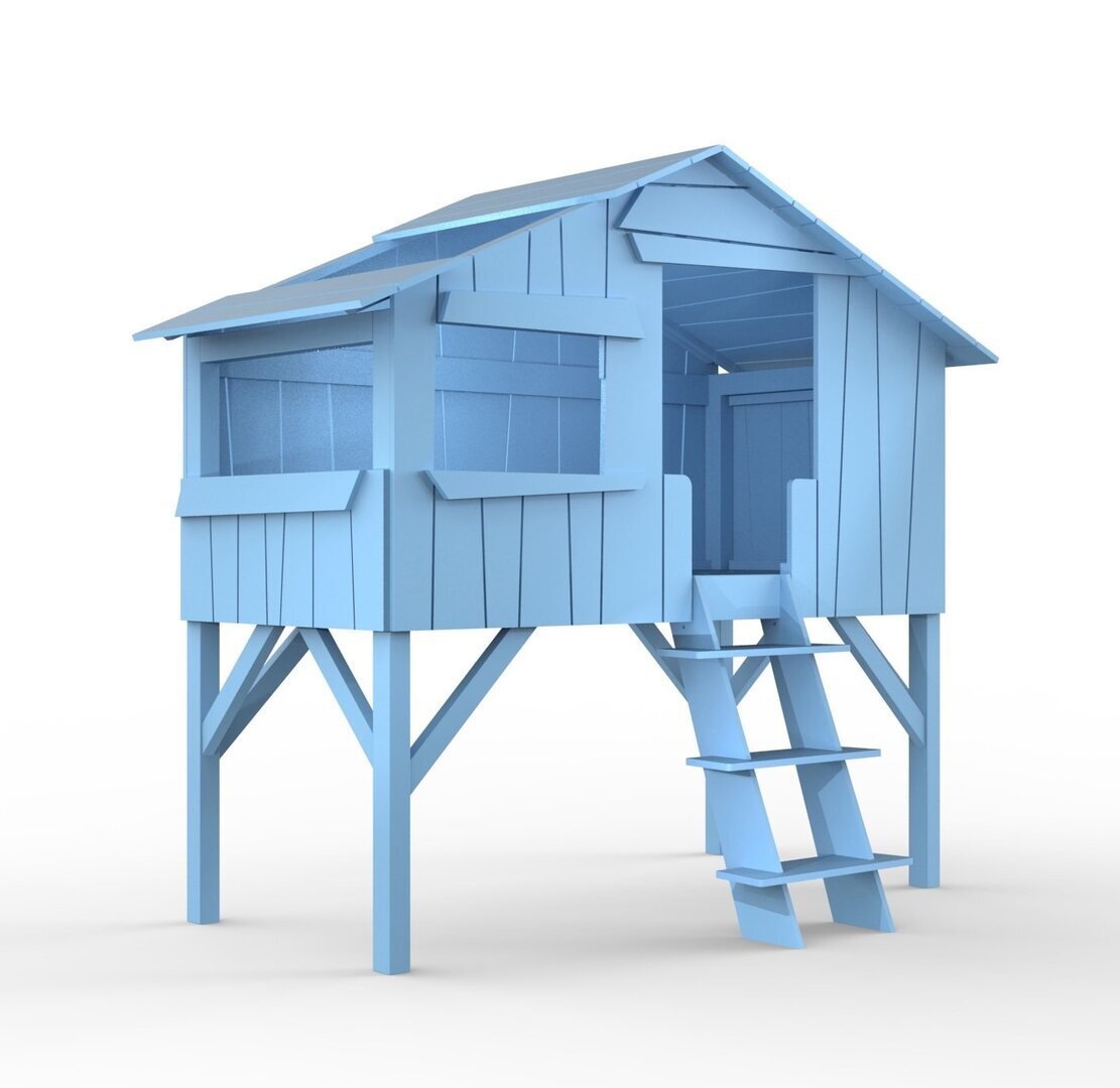 Mathy by Bols Treehouse Einzelbett mit Rutsche - Azur Blue