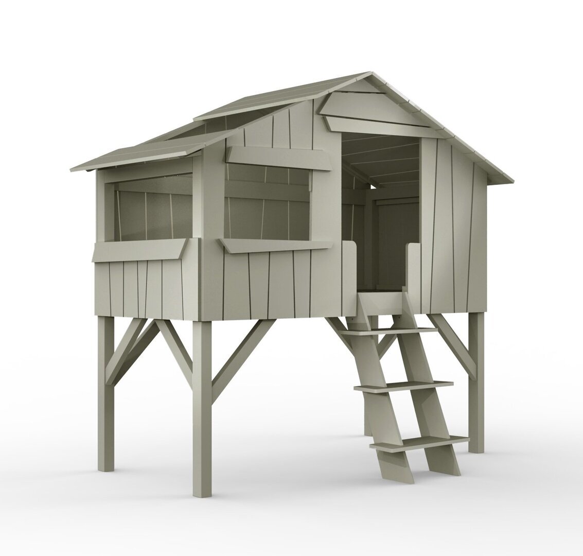 Mathy by Bols Treehouse Einzelbett mit Rutsche - Basalte Grey