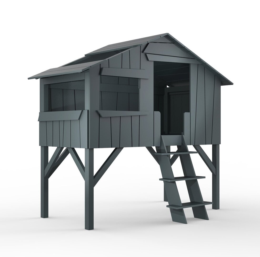 Mathy by Bols Treehouse Einzelbett mit Rutsche - Basalte Grey