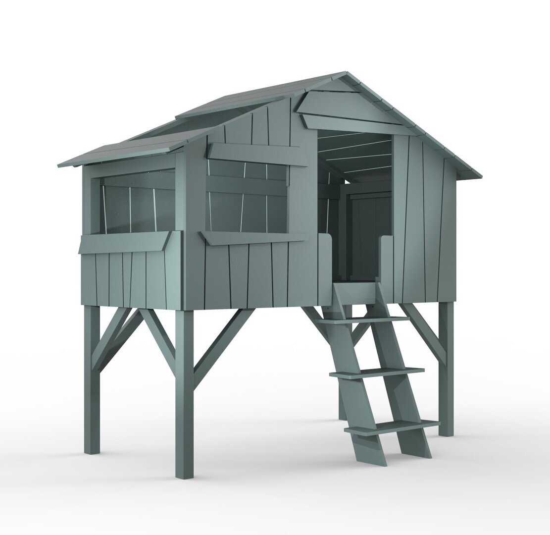 Mathy by Bols Treehouse Einzelbett mit Rutsche - Thunderstrome Grey
