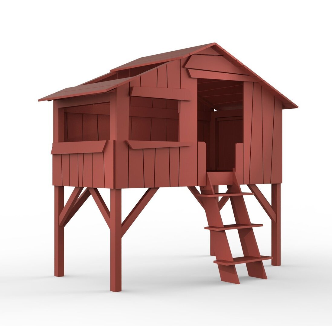 Mathy by Bols Treehouse Einzelbett mit Rutsche - Marsala