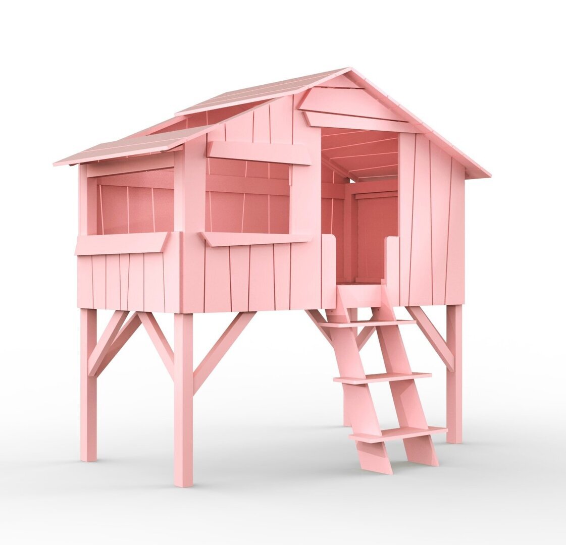 Mathy by Bols Treehouse Einzelbett mit Rutsche - Very Light Pink