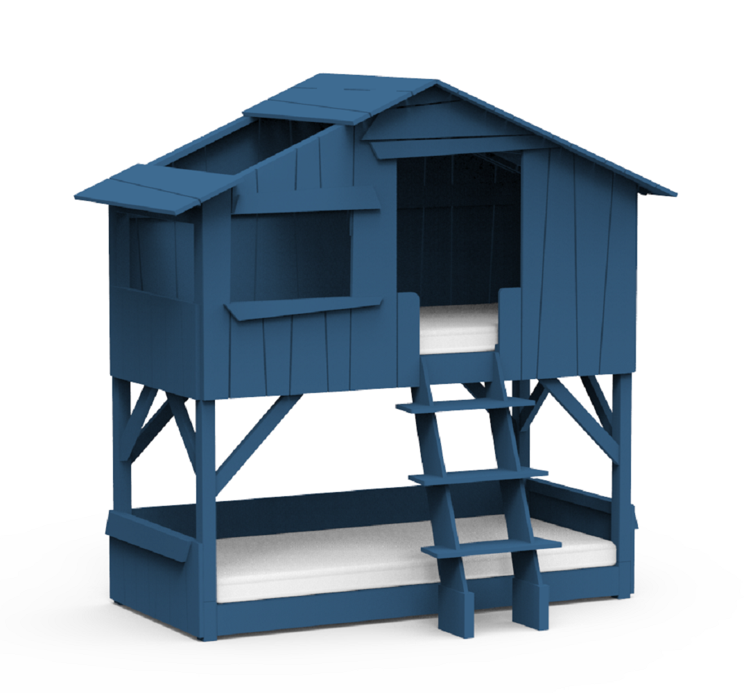 Mathy by Bols Treehouse Etagenbett mit Rutsche - Atlantic Blue