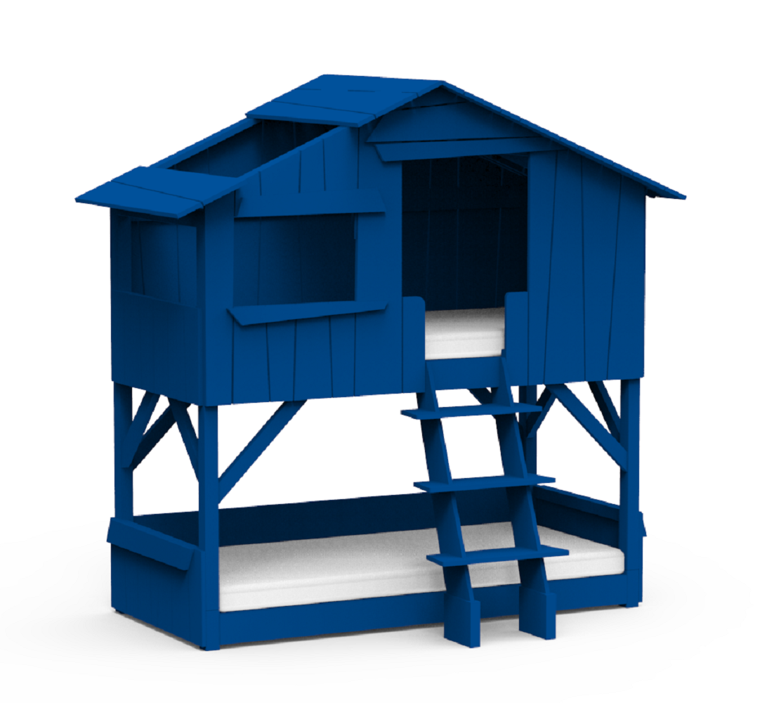 Mathy by Bols Treehouse Etagenbett mit Rutsche - Marseille Blue