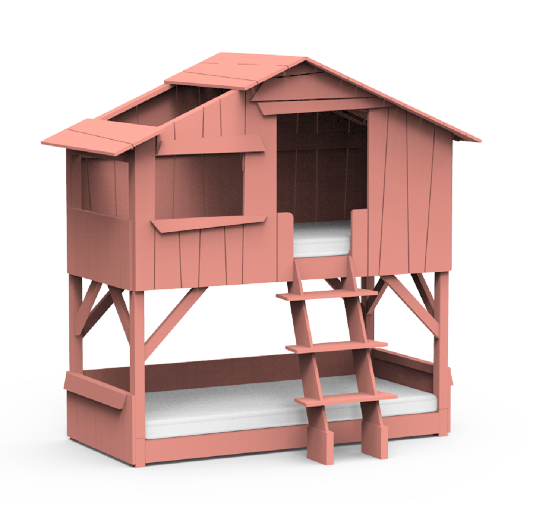 Mathy by Bols Treehouse Etagenbett mit Rutsche - Koraal