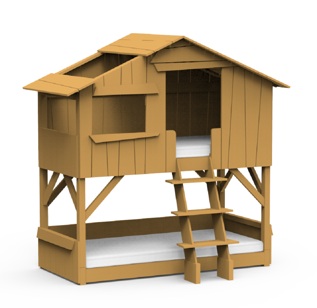 Mathy by Bols Treehouse Etagenbett mit Rutsche - Ocher