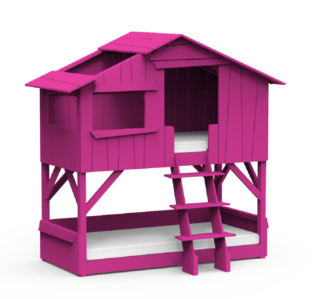 Mathy by Bols Treehouse Etagenbett mit Rutsche - Summer Pink
