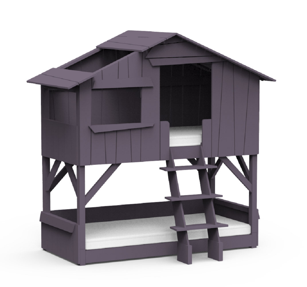 Mathy by Bols Treehouse Etagenbett mit Rutsche - Cuberdon Purple