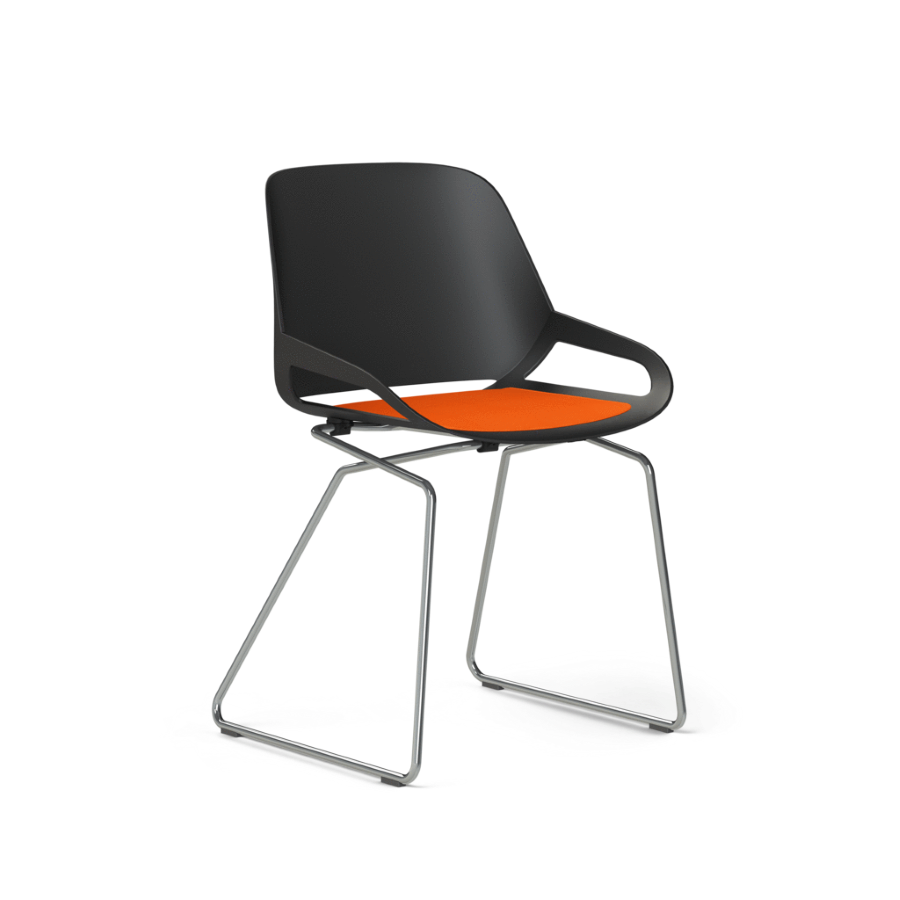 Aeris Numo Kufengestell - Chrom Glänzend - Schwarz - Orange-Rot