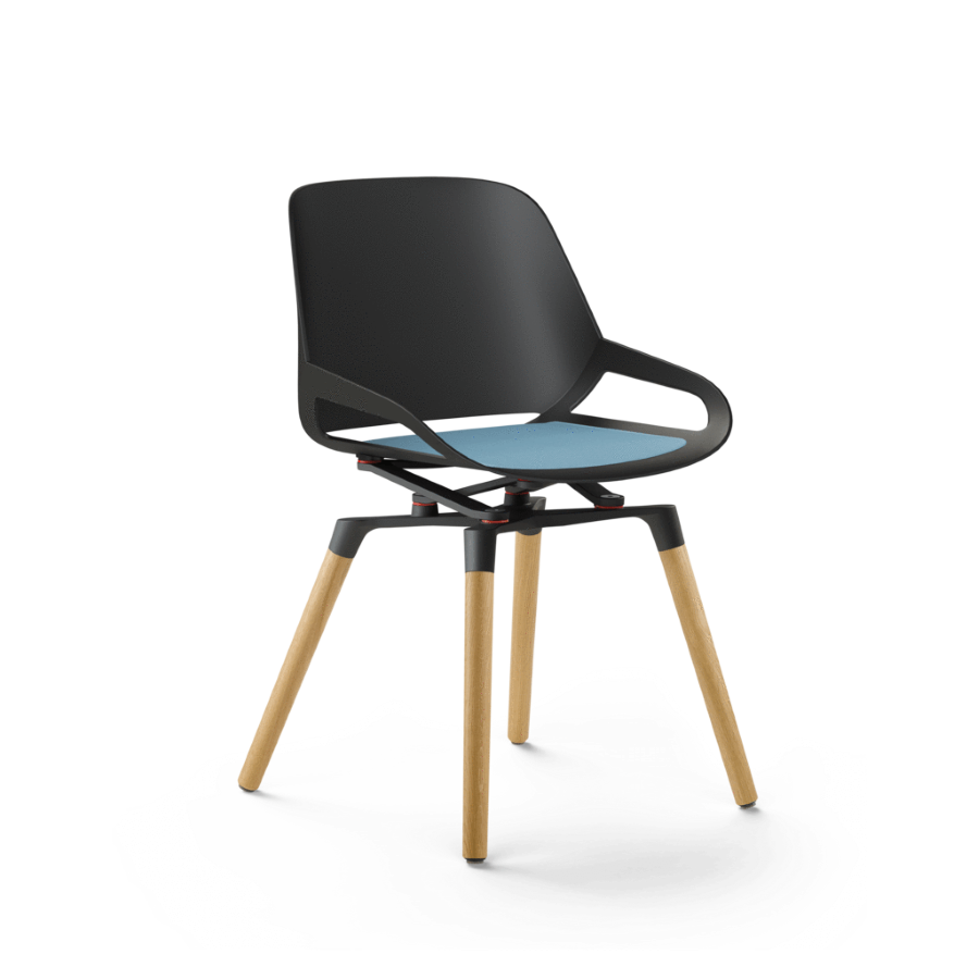 Aeris Numo Holzbeine Eiche - Wie Sitzschalenfarbe - Schwarz - Blau