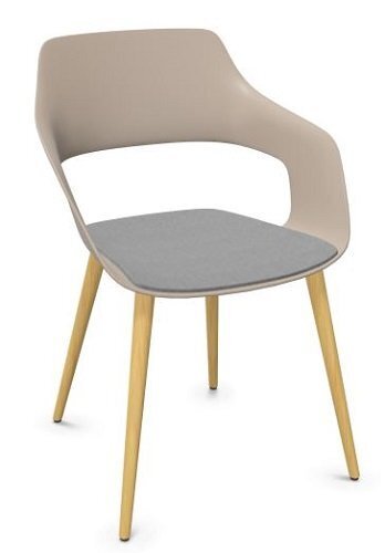 Wilkhahn Occo Universalstuhl Vierbeingestell Eiche - Sitzpolster - graubeige