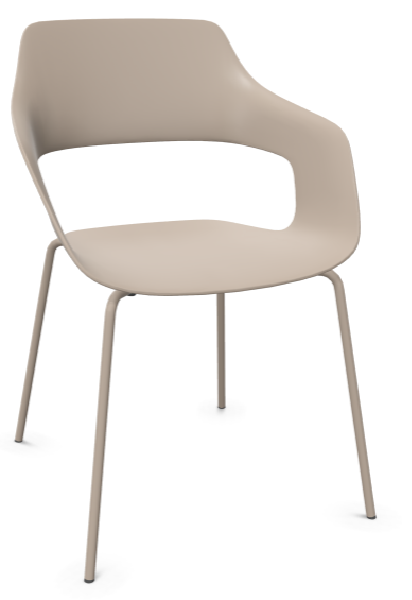 Wilkhahn Occo Universalstuhl Vierbeingestell Glanzchrom  - graubeige strukturmatt